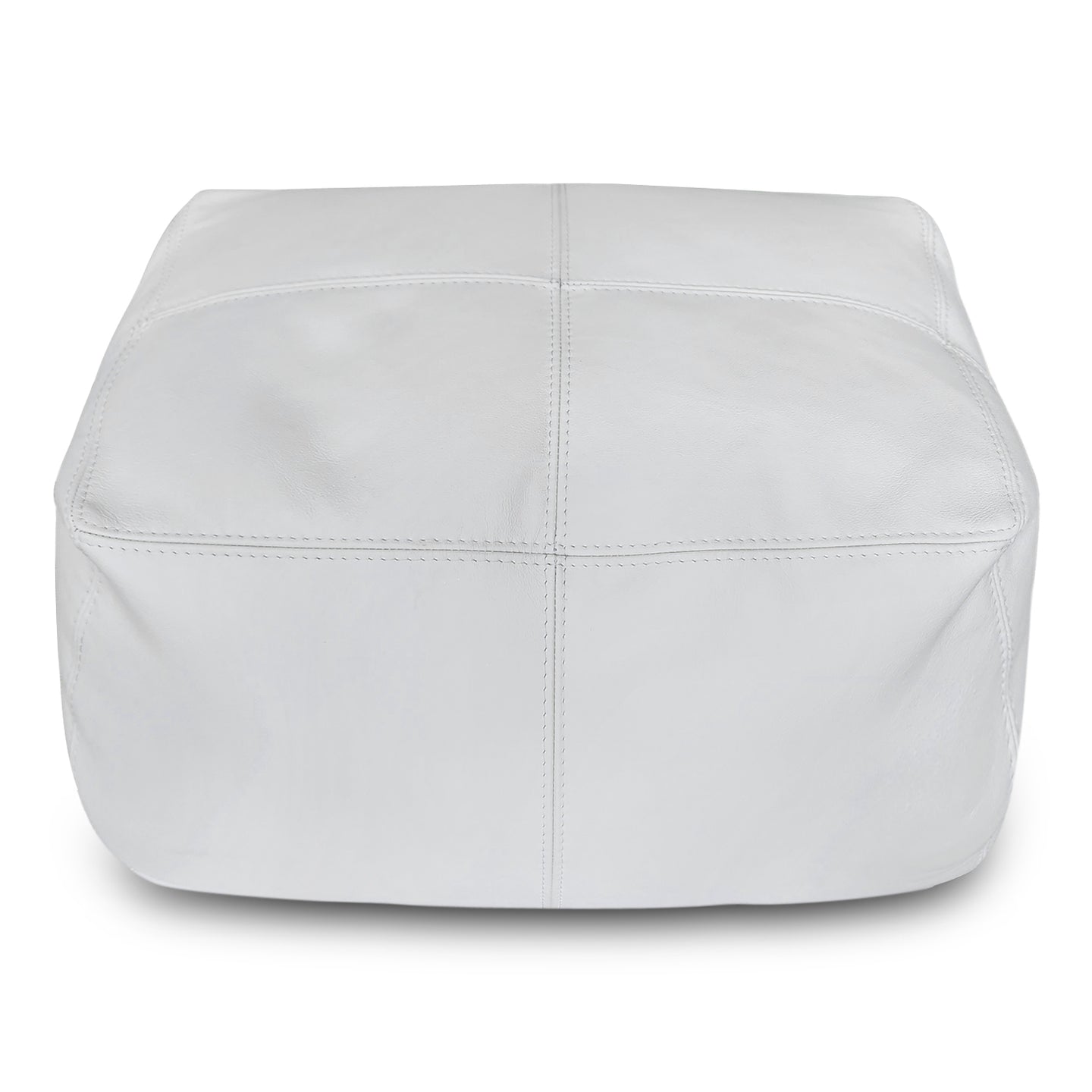 The Footsie - Ottoman - Leather - Armani White